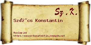 Szűcs Konstantin névjegykártya