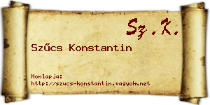 Szűcs Konstantin névjegykártya